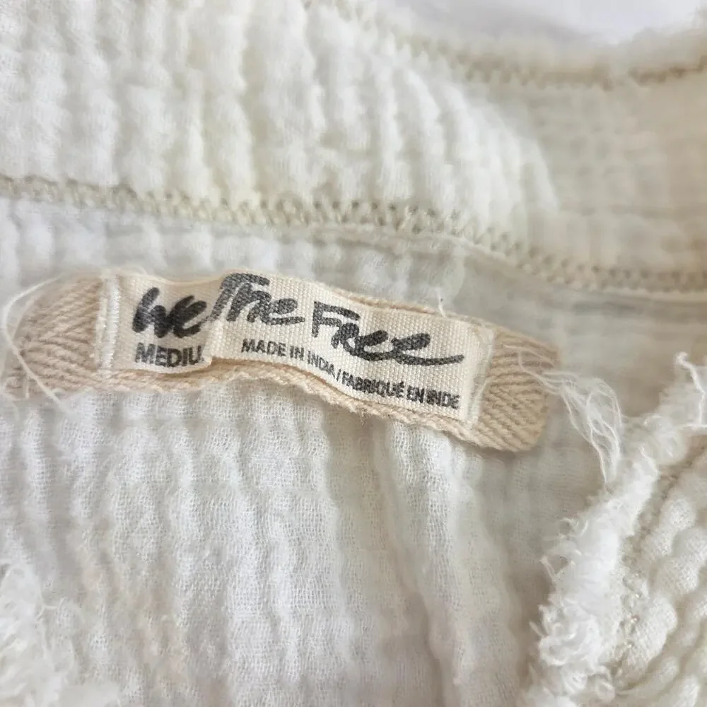 We The Free Summer Day Dream White Lightweight Top Medium - Picture 6 of 7